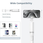 ATUMTEK 63" Phone Tripod, Extendable Selfie Stick Tripod with Bluetooth Remote, All-in-One Aluminum with Cold Shoe Mount for GoPro, 4"-7" iPhone and Android Smartphones, White