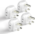 Ceptics South Africa Travel Plug Adapter Set - 4 Input - Ultra Compact - Light Weight - Type M and Type G - USA to Any Type M Countries Such as Botswana, Namibia - 4 Pack (PT-7-10L-4PK),White