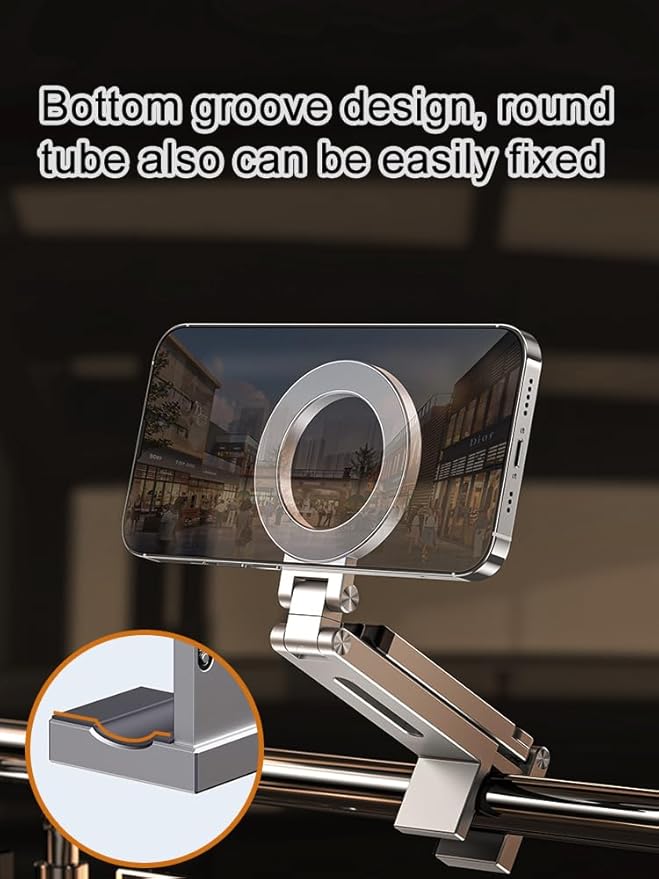 Magnetic Tripod for iPhone, Multi-Functional 360° Rotating Phone Tripod Stand, Clipable, Foldable and Triangular Fixing Airplane Travel Essentials Phone Holder