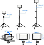 LED Photo Video Light 2-Pack, Ci-Fotto Dimmable 5600K USB LED Continuous Light Photography Light with Tripods and Color Filters for Photo Studios, YouTube, TikTok, Video Recording, Game Streaming