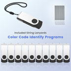 (Not 128GB) ABLAZE 128MB Flash Drive 10 Pack, USB 2.0 Memory Stick with Lanyards Swivel Thumb Drives Bulk 128MB Pendrive U Disk for Data Storage (Black)