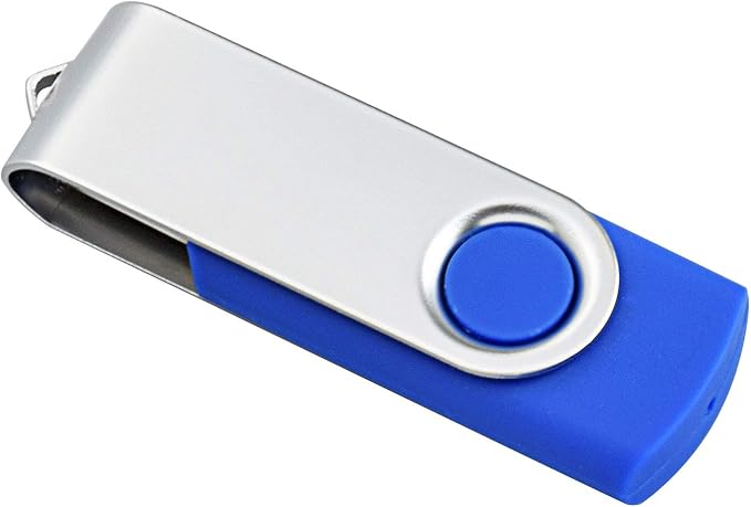 KOOTION 10 X 1GB USB Flash Drive 1gb Flash Drive Swivel Thumb Drive Memory Stick Keychain Design Blue