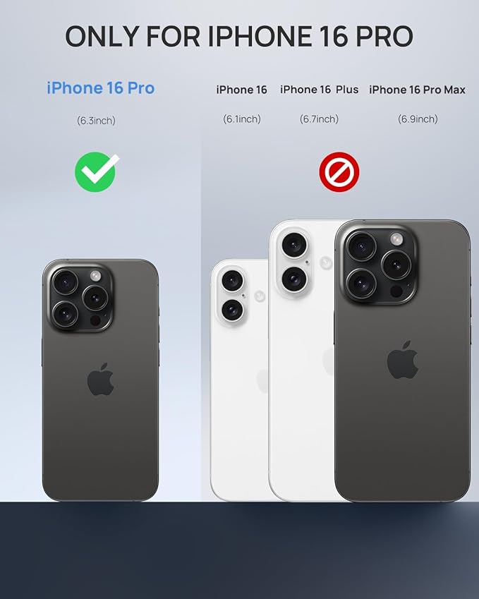 Lanhiem Magnetic for iPhone 16 Pro Case, IP68 Waterproof Dustproof Case, [Compatible with Magsafe] [Built-in Screen Protector] Full Body Heavy Duty Rugged Phone Cover 6.3 inch, Natural