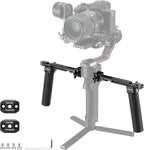 NEEWER Dual Handgrip Compatible with DJI RS4 RS4 Pro RS3 RS3 Pro RS2 RSC2 Ronin S SC Gimbal, Dual Handle Kit with 2 Mini NATO Rails, Quick Release NATO Clamps, 1/4" & 3/8" Threads, GA006