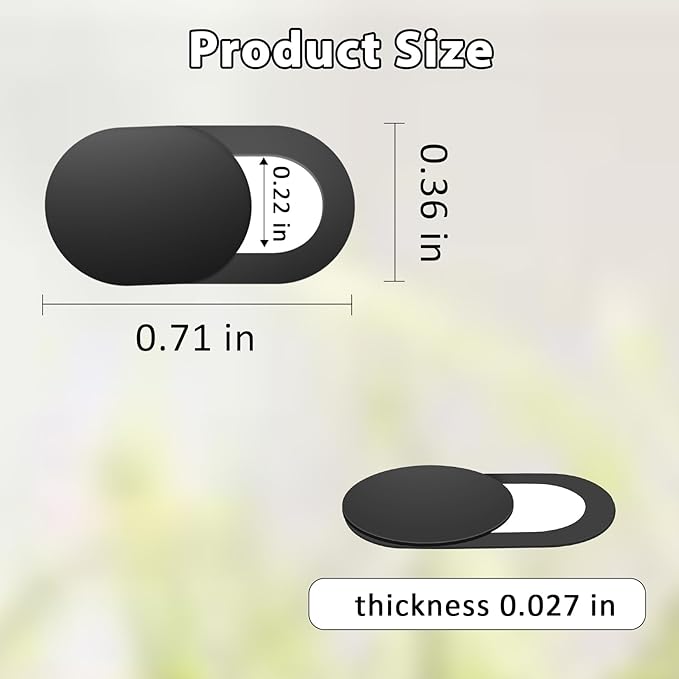 Laptop Camera Cover Slide, Camera Cover Slide, 8 Pack Ultra Thin Webcam Cover Slide for Laptop, Tablet, Desktop, PC, Smartphone, Protect Your Privacy and Security(Black)