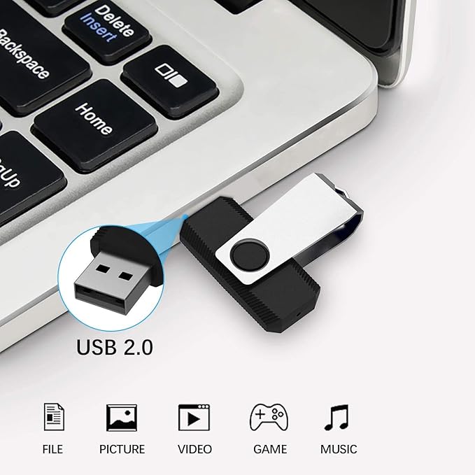 Aiibe 32 GB Flash Drive 10 Pack Bulk 32GB USB Flash Drives 2.0 USB Stick Thumb Drive 32GB 32G USB Drive Pack, Black