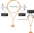 Cell Phone Lanyard Detachable Phone Chain Strap Leather 2-in-1 anti theft phone strap Multifuctional Compatible with Most Smartphones