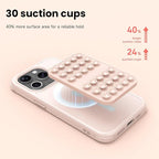 Patented Magnetic Sticky Phone Suction Grip Mount for MagSafe Case,Magnet Silicone Portable Stand Holder for iPhone 16/15/14/13/12 Series and Android, Hands-Free Selfies and Videos,Tea Milk