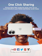 Gulloe 256GB Flash Drive Intended for iPhone, Memory Stick Storage for Photos and Videos Backup, Compatible with iPhone iPad Android PC, Plug and Play, No Application Required (Purple)