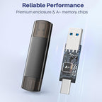 256GB USB C Flash Drive Dual USB 3.0 Flash Drive Type C + USB A Portable Type-C Flash Drive 2-in-1 USB-C Thumb Drive for Smartphone Tablet Computer Mac iPhone 15