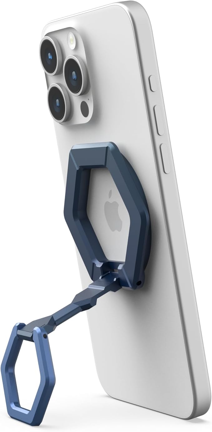 URBAN ARMOR GEAR UAG Magnetic Ring Stand Compatible with MagSafe Magnet, Removable Metal Finger Ring Grip 360 Rotation Adjustable Kickstand for iPhone 16/15, Galaxy S25, S24, Mallard/Bright Blue