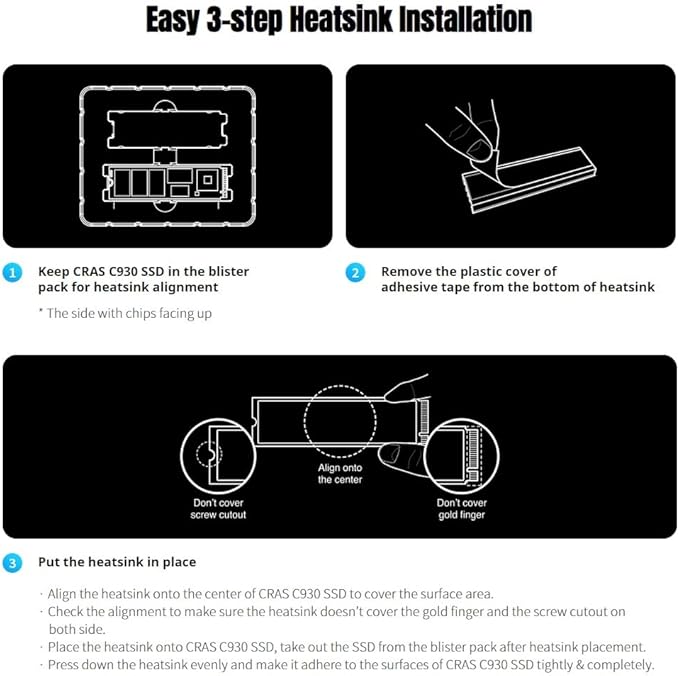 KLEVV CRAS C930 1TB M.2 2280 NVMe PCIe Gen4x4 Internal Gaming SSD Aluminium Heatsink Included, Compatible with PS5, up to 7400MB/s with DRAM Cache (K01TBM2SP0-C93)
