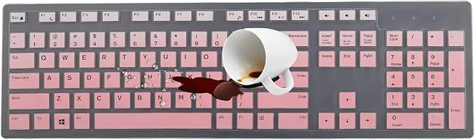 Keyboard Cover Skin for Dell KM636 KB216 KB216t KB216d KB216p Wired & Wireless Keyboard, Dell Optiplex 5250 3050 3240 5460 7450 7050, Dell Inspiron Desktop 24" 27" 5400 5490 7700 7790 3475 3670 3477