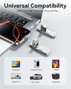 512GB USB C Flash Drive Up to 450MB/s Read Speed, External SSD USB 3.2 Gen 1 Thumb Drive 2-in-1 Memory Stick Data Storage Compatible with Smartphone Tablet Computer