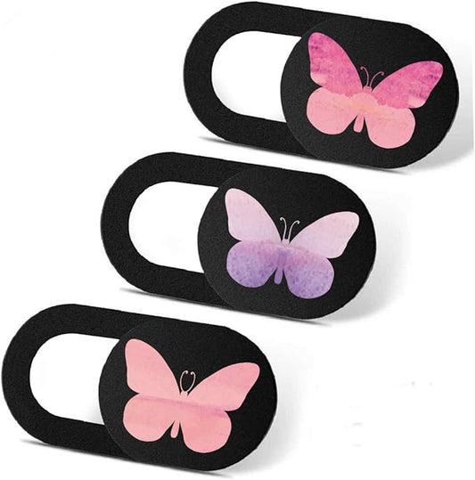 Laptop Camera Cover Slide 3 Pack Ultra Thin Slide Laptop Camera Cover for Echo Show, Smartphone, Computer, Tablet, Chromebook, PC - Butterfly