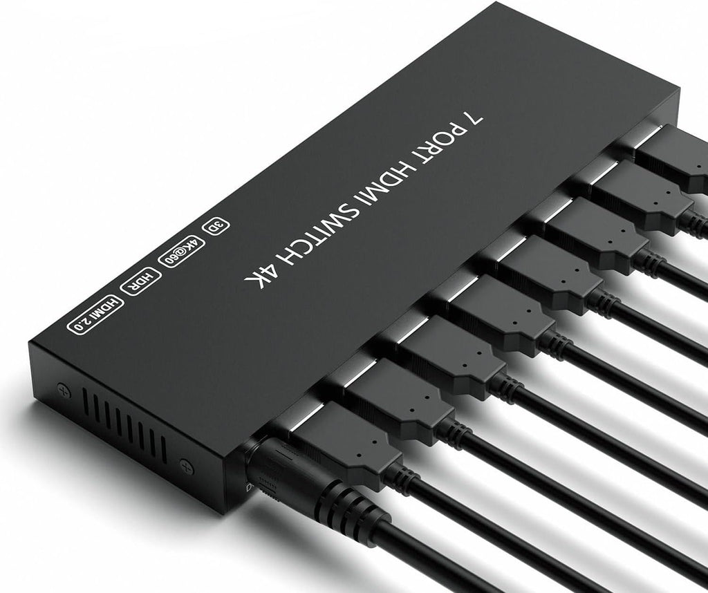 7 Way HDMI Switch 4k@60Hz HDMI Switcher 7 in 1 Out HDCP 2.0 Manual HDMI 2.0 Hub Supports 3D Compatible with Nintendo Switch/Switch OLED/Xbox/ PS5/4/3 Blu-Ray Player Fire Stick Roku Apple TV Chromeca