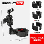 Jerbor Aluminum UTV ATV Camera Mount Holder 360° Compatible with 1.75"-2" Roll Bar and Tube, Fit for GoPro Hero,for Insta360 and Other Action Cameras