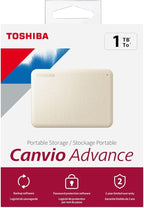 Toshiba Canvio Advance 1TB Portable External Hard Drive USB 3.0, White - HDTCA10XW3AA