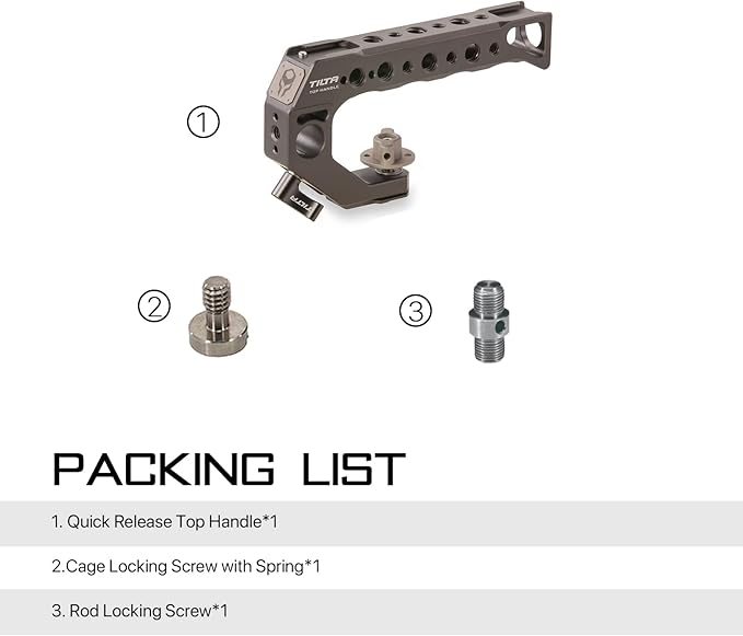 Tilta Quick Release Top Handle - (for BMPCC 4K/6K and Most DSLR/mirrorless Cameras) (Tilta Gray)