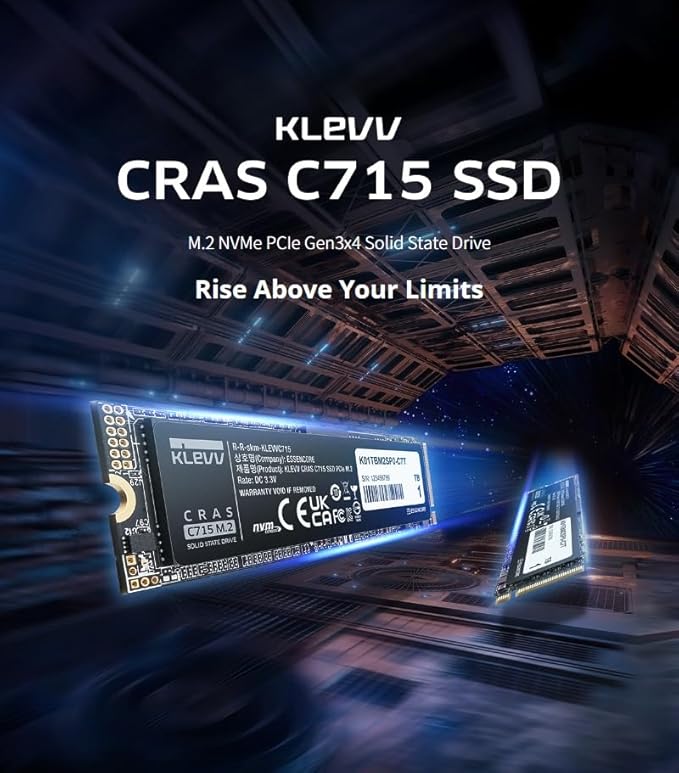 KLEVV CRAS C715 512GB M.2 2280 NVMe PCIe Gen3x4 Laptop & Desktop, up to 3200MB/s (K512GM2SP0-C7T)