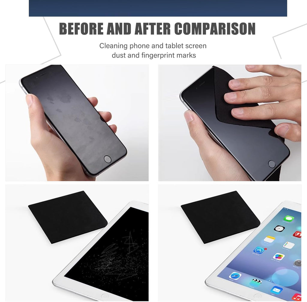 3 Pack Microfiber Liner Cleaning Cloth 15" 16" MacBook Air/MacBook Pro Screen Keyboard Imprint Protection, Keyboard Protector Compatible with MacBook Air 15.3" /MacBook Pro 15"/MacBook Pro 16"-Black