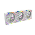GAMDIAS AEOLUS P2-1203 120mm ARGB PWM Fan (3 Pack, no Hub), Include Reverse Fan Blade x3 & Controller, ARGB Sync, Easy Installation & Cabless Daisy-Chain Design, Silent Operation, Up to 2400RPM, White