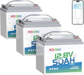 Redodo Smart Bluetooth 12V 50Ah LiFePO4 Lithium Battery for Trolling Motor, Low-Temp Protection, 10 Years Lifetime, Lightweight & Portable Perfect for RV, Solar, Boat Marine and Camping 3 Pack