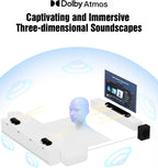 Hiwill 5.1ch Dolby Atmos Soundbar with 5.25'' Subwoofer, Clear Voice, Surround Sound System w/2 Wired Rear Speakers, 380W Peak Power Bluetooth PC Sound Bar for TV, eARC/ARC/Opt, 2025