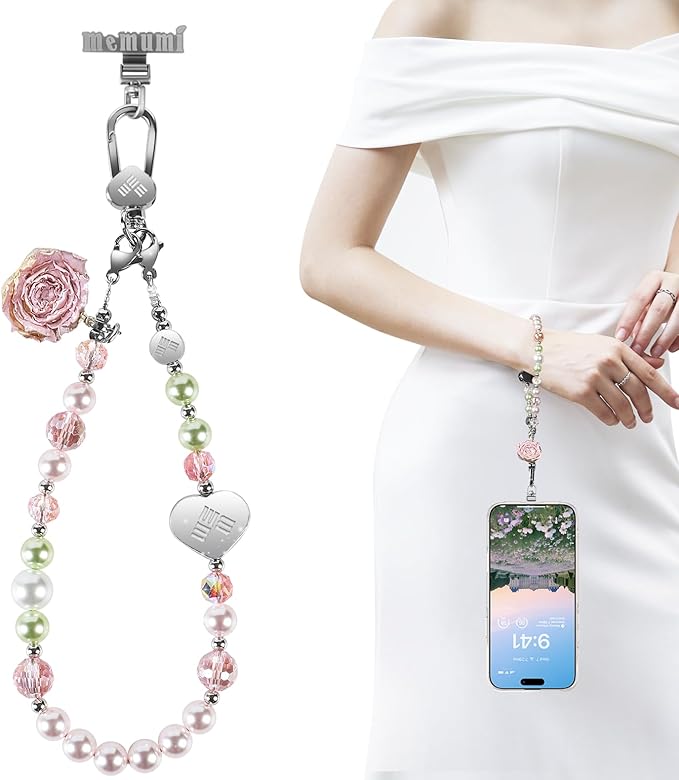 memumi Universal Phone Wrist Strap, Hand wristlet Strap for Women Anti-Theft Secure Lanyard for Smartphones Dried Flowers