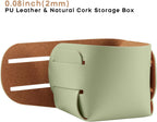HOMIEAZICOZI 2-Pack Cork Leather Desk Accessories Storage - Pencil Pen Holder - Makeup Brush Holder Organizer - Stylish Addition to Home Decor (Light Green)