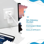 Ceptics European Schuko Travel Plug Adapter Germany France Adapter Charger 4 Input - USA to Any Type E/F Countries Such as Germany, France and More - 2 Pack (PT-9), White