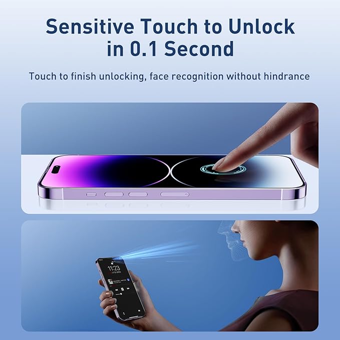 [Auto Alignment Kit] for iPhone 14 Pro Max Screen Protector Blue Light [6.7 inch] Full Coverage Dynamic Island Compatible, Anti Glare Anti Blue Light Tempered Glass Film, Case Friendly,2 Pack