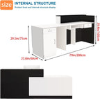 Reception Desk with Counter Modern Checkout Counter with Lockable Drawer Keyboard Tray Receptionist Desk for Office Salon Reception Table J Right 79inch/200cm