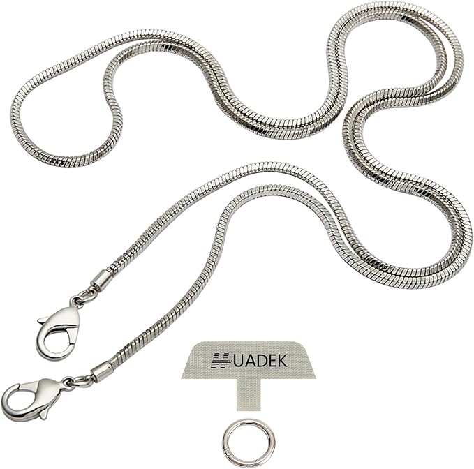 Snake Chain Phone Strap Universal phone lanyard phone strap connector (Snake-Chain（Silver color） F6)