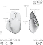 Logitech MX Master 3S Keys S Combo - Performance Wireless Keyboard and Mouse with Palm Rest, Customizable Illumination, Fast Scrolling, Bluetooth, USB C, for Windows, Linux, Chrome, Mac - Pale Grey