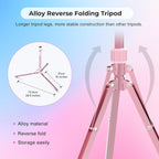 Aureday 14'' Pink Selfie Ring Light with 62'' Tripod Stand and Phone Holder, Dimmable LED Phone Ringlight for Makeup/Video Recording/Photography, Circle Lighting for Cell Phones&Lightweight Cameras