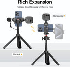 ULANZI MA33 Metal Phone Tripod Mount with Arca Port & 2 Cold Shoes, 360° Adjustable Smartphone Tripod Adapter Cell Phone Stand Holder Phone Clamp Suitable for iPhone 15 pro/14/13/12/Samsung