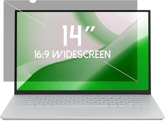 14 Inch Laptop Privacy Screen Shield for 16:9 Wide Display - Anti Glare Computer Privacy Screen Cover | Blue Light Blocking Screen Protector | Scratch Resistant UV Filter | Attachment Type