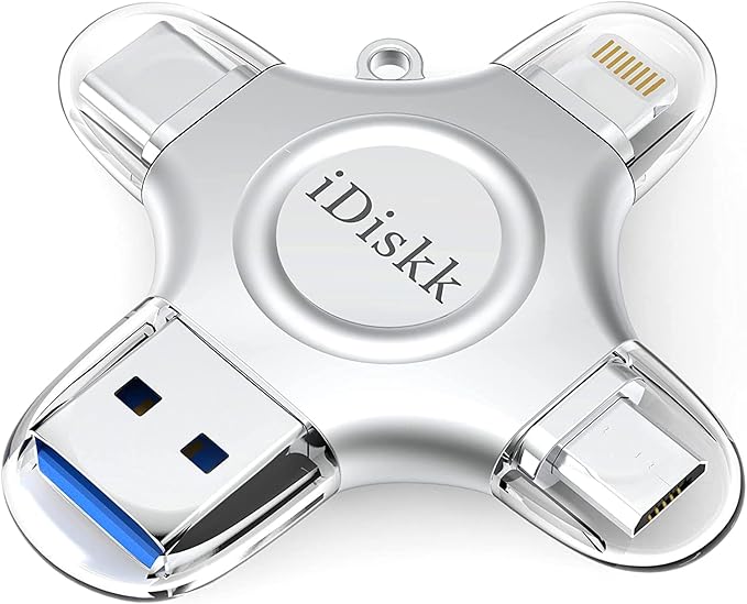 iDiskk App-le MFI Certified 512GB,Flash Drive for iPhone Photo Stick,for iPhone 15 and 16,Flash Drive for Photos and Videos,iPhone USB Storage,Photo Stick, for iPad Android Samsung (4 in 1)