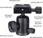 Professional Heavy Duty (20 lbs Load) DSLR Mirorrless Camera Suction Cup Car Mount Camcorder Vehicle Holder w/ 360°Panorama Ball Head + Quick Release Plate Compatible with Nikon Canon Sony RED BM