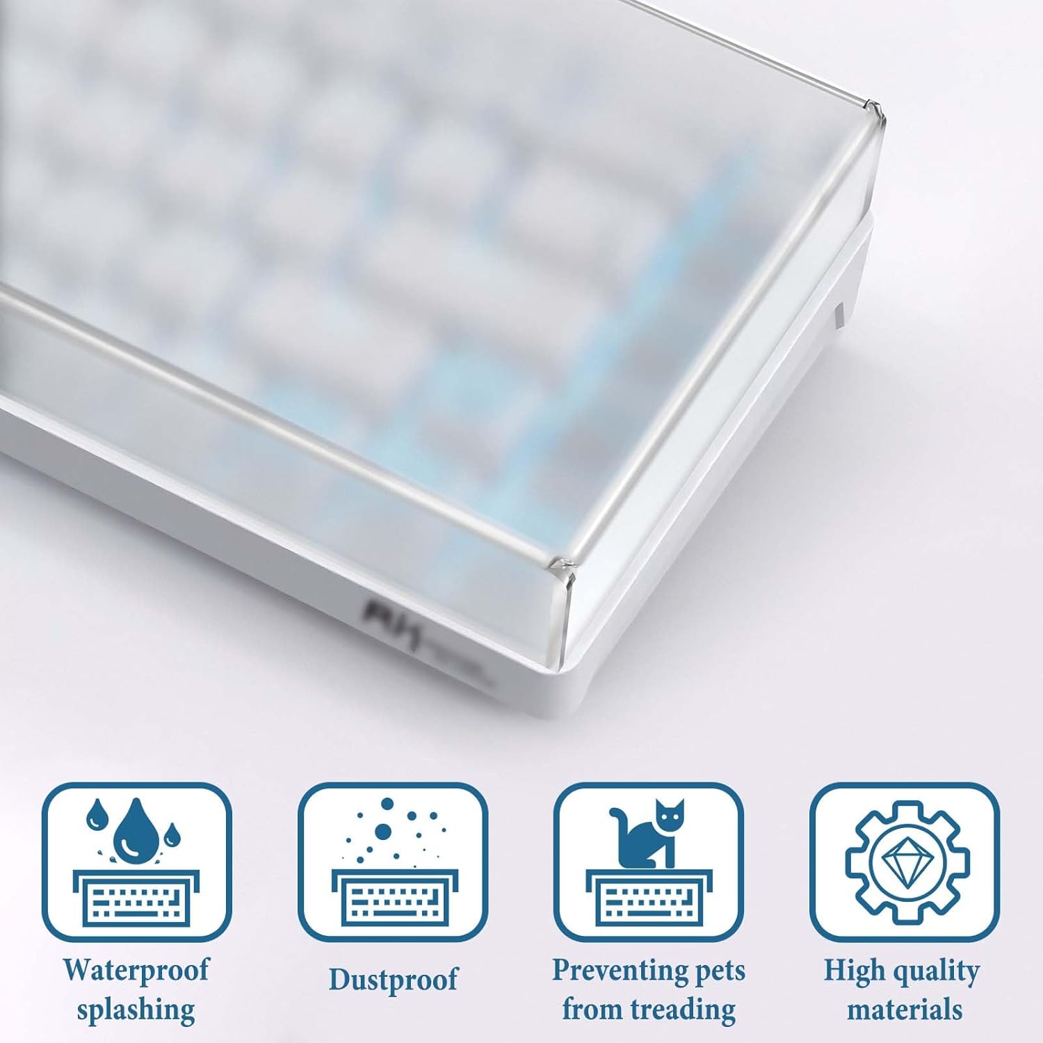 GEEKRIA 65% Keyboard Dust Cover, Acrylic Dust Cover for 68 Key Computer Mechanical Keyboard, Compatible with RK Royal KLUDGE RK68, Keychron K6, K6 Pro, Corsair K65 PRO Mini (Frosted)