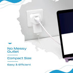 Ceptics Europe Travel Adapter Plug Set Schuko - 4 Input - Ultra Compact - Light Weight Type C, Type G - USA to Any Type C, G Countries UK, Ireland, Germany, France - 4 Pack (PT-9C-7-4PK),White