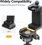 ULANZI MA33 Metal Phone Tripod Mount with Arca Port & 2 Cold Shoes, 360° Adjustable Smartphone Tripod Adapter Cell Phone Stand Holder Phone Clamp Suitable for iPhone 15 pro/14/13/12/Samsung
