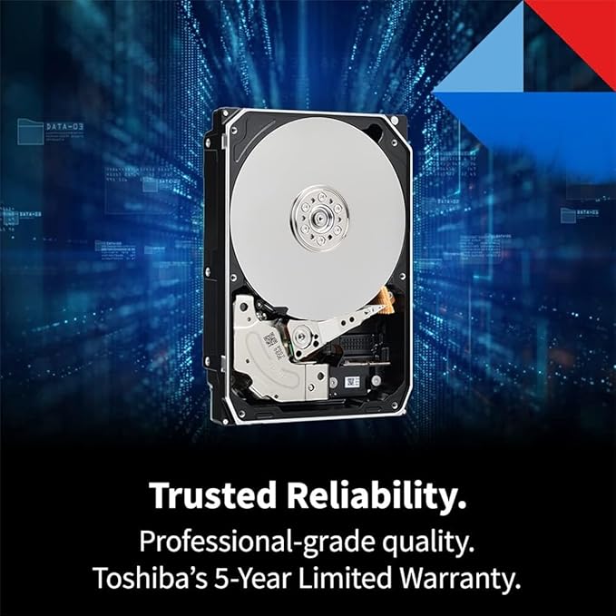Toshiba X300 PRO 14TB High Workload Performance for Creative Professionals 3.5-Inch Internal Hard Drive – Up to 300 TB/Year Workload Rate CMR SATA 6 GB/s 7200 RPM 512 MB Cache - HDWR51EXZSTB