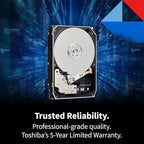 Toshiba X300 PRO 12TB High Workload Performance for Creative Professionals 3.5-Inch Internal Hard Drive – Up to 300 TB/Year Workload Rate CMR SATA 6 GB/s 7200 RPM 512 MB Cache - HDWR51CXZSTB