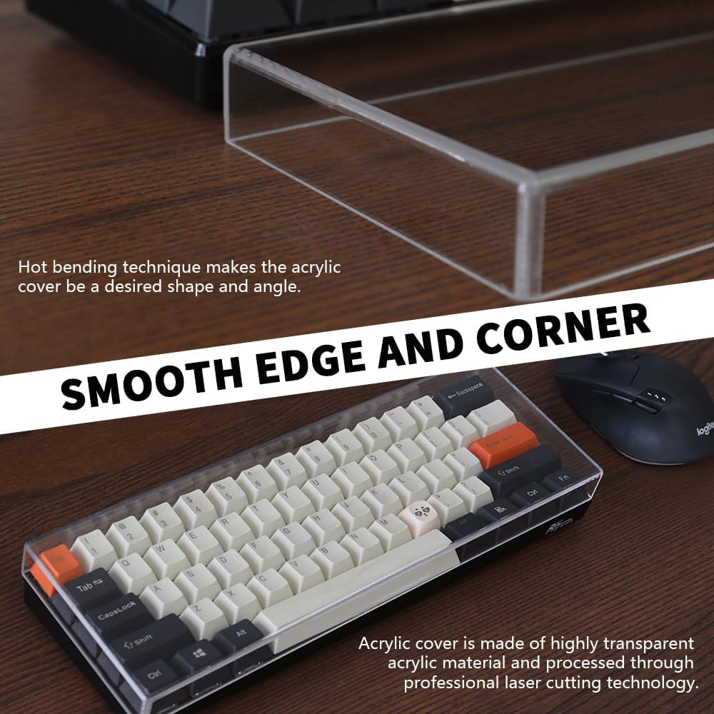 Acrylic Keyboard Dust Cover,98 Keys Transparent Mechanical Keyboard Protective Cover,Compatible with Computer Gaming Keyboards (14.96''x5.31''x0.87'')