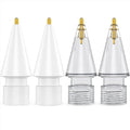 NIUTRENDZ 4 Pack Replacement Tips for Apple Pencil 2nd Generation and 1st Generation Fine Point Metal Tip, Wear-Resistant & Precise Control (1.95mm, White + Grey)