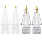 NIUTRENDZ 4 Pack Replacement Tips for Apple Pencil 2nd Generation and 1st Generation Fine Point Metal Tip, Wear-Resistant & Precise Control (1.95mm, White + Grey)
