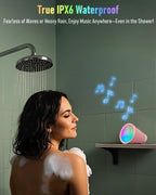 Portable Bluetooth Speaker Wireless with 9 Color Lights, 20H Playtime, Stereo Pairing, Deep Bass, IPX6 Waterproof, Bluetooth 5.3, Small Speaker for Home, Party, Outdoor, Camping, Beach, Gift