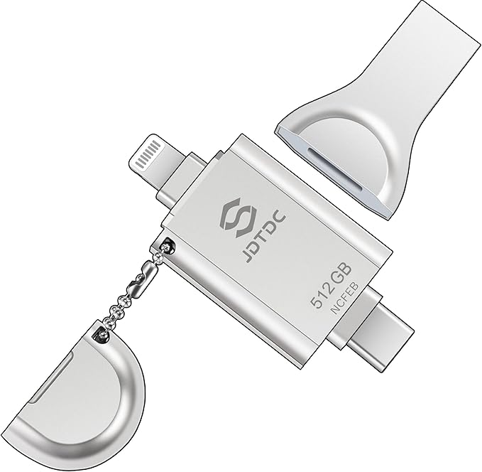JSL JDTDC MFi Certified 512GB Photo Stick for iPhone USB C Flash Drive External Storage for iPhone 16/15/14, iPad, Android Memory Expansion, Phone-Picture-Saver Portable Thumb Drive for Photos Videos